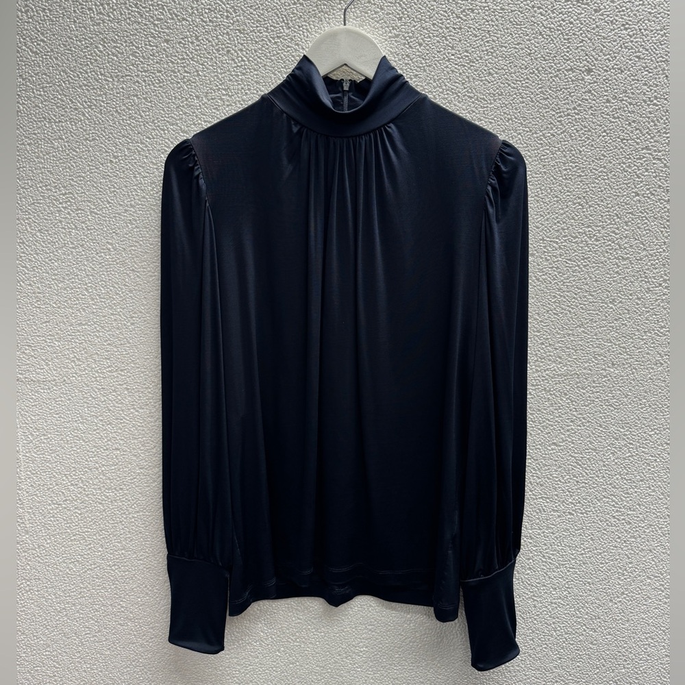 Jersey Mock Neck Top, NWT!